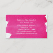 Carte De Visite Rose simple d'effet de lavage d'aquarelle (Dos)