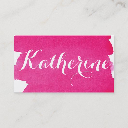 Carte De Visite Rose simple d'effet de lavage d'aquarelle (Devant)
