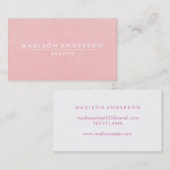 Carte De Visite Rose simple et classique moderne de beauté (Devant / Derrière)