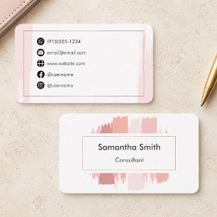 Carte De Visite Rose Simple Moderne