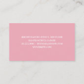 Carte De Visite rose simple moderne professionnel (Dos)