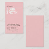 Carte de visite rose simple simple de dramaturge (Devant / Derrière)