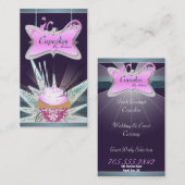 Carte de visite rose spectaculaire de petit gâteau (Devant / Derrière)