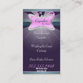 Carte de visite rose spectaculaire de petit gâteau (Dos)