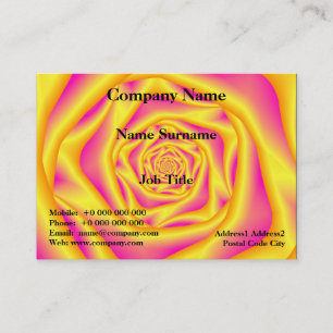 Carte De Visite Rose spiral en jaune et rose