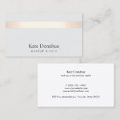 Carte De Visite Rose subtil or rayé élégant gris élégant 2 (Devant / Derrière)