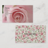 Carte De Visite Rose sucré Shabby (Devant / Derrière)