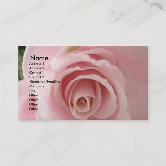 Carte De Visite Rose sucré Shabby (Devant)