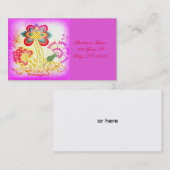 Carte De Visite rose super de palmier de hippie-style (Devant / Derrière)