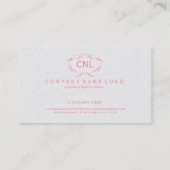 Carte De Visite Rose Sur Le Cadre Floral Orné Blanc (Dos)