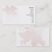 Carte De Visite Rose sur l'éclaboussure blanche - affaires (Devant / Derrière)