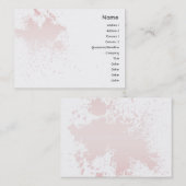 Carte De Visite Rose sur l'éclaboussure blanche - potelée (Devant / Derrière)