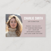 Carte De Visite Rose taupe moderne minime photo (Devant)