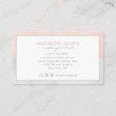 Carte De Visite Rose tendance Gold Silver Moderne Chic Maquillage  (Dos)