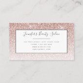 Carte De Visite Rose tendance Parties scintillant or ongles Lashes (Dos)