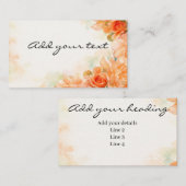 Carte De Visite Rose themed sationary or self promotion (Devant / Derrière)