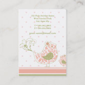 Carte De Visite Rose Tourbillonnant Whimsical Damask Maman Et Bébé (Dos)