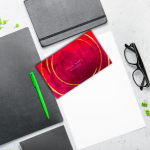 Carte De Visite Rose Tropical géométrique Golden Foil Cercles Roug