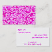 Carte de visite rose urbain de camouflage (Devant / Derrière)