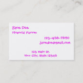 Carte de visite rose urbain de camouflage (Dos)