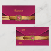 Carte de visite rose velours sac à main doré (Devant / Derrière)