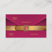 Carte de visite rose velours sac à main doré (Dos)