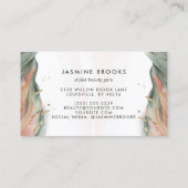 Carte De Visite Rose Vert Et Or Élégant Brosse (Dos)