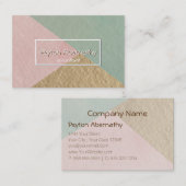 Carte De Visite Rose vert Moss géométrique Blush Kraft Brown (Devant / Derrière)