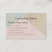 Carte De Visite Rose vert Moss géométrique Blush Kraft Brown (Dos)