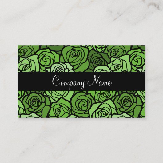Carte de visite rose vert vintage (Devant)