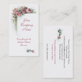 Carte de visite rose victorien de roses (Devant / Derrière)