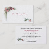 Carte de visite rose victorien de roses (Devant / Derrière)