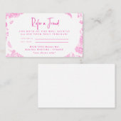 Carte de visite rose vif pour recommander un ami d (Devant / Derrière)