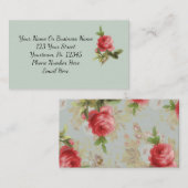 Carte de visite Rose vintage (Devant / Derrière)