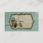 Carte de visite rose vintage/étiquettes de hibou (Dos)