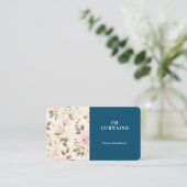 Carte de visite rose vintage florale bleue (Debout devant)