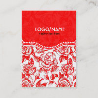 Rose Vintage rouge et blanc Customisé Motif