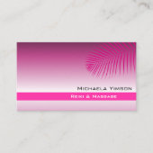 Carte De Visite Rose violet dégradé moderne avec feuille de palme (Devant)