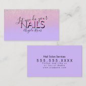 Carte de visite Rose Violet Devis de Salon d'Ongle (Devant / Derrière)