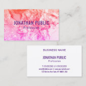 Carte De Visite Rose violet jaune orange tendance moderne Abstrait (Devant / Derrière)