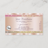 Carte De Visite Rose violet or Parties scintillant étoiles ajouter (Dos)