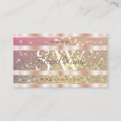 Carte De Visite Rose violet or Parties scintillant étoiles Monogra (Devant)