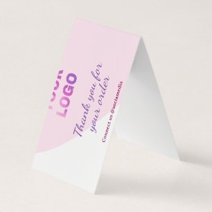 Carte De Visite Rose violet votre logo connectez-vous avec nous su