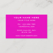 Carte de visite rose Vos Couleurs Police Nom Info (Dos)