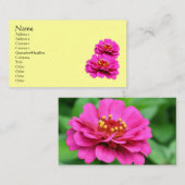 Carte de visite rose Zinnia (Devant / Derrière)