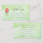 Carte de visite Rosebud aquarelle (Devant / Derrière)