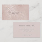 Carte De Visite Rosée Faux Rose Or Elégant coiffeur (Devant / Derrière)