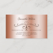 Carte De Visite Rosegolden Ornate Corner Bordures avec logo (Dos)