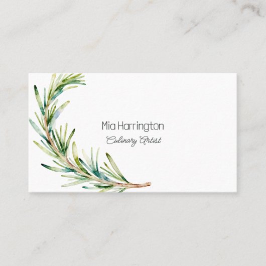Carte De Visite Rosemary Sprig with QR Code (Devant)
