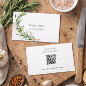 Carte De Visite Rosemary Sprig with QR Code